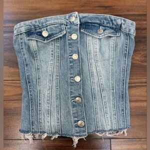 Zara Blue Denim Corset Top